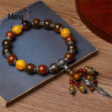 Tiger's Eye Stone Vajra Pestle Bracelet Car Hanging Charms
