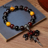 Tiger's Eye Stone Vajra Pestle Bracelet Car Hanging Charms