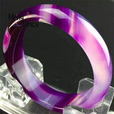 Natural Agate Violet Chalcedony Bracelet Charms Women Bangle Jade Jewelry