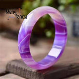 Natural Agate Violet Chalcedony Bracelet Charms Women Bangle Jade Jewelry