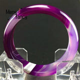 Natural Agate Violet Chalcedony Bracelet Charms Women Bangle Jade Jewelry