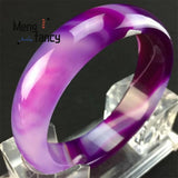 Natural Agate Violet Chalcedony Bracelet Charms Women Bangle Jade Jewelry