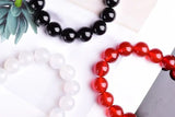 10mm Natural Agates Beads Bracelet with Cloisonne Butterfly Women Crystal Bangle