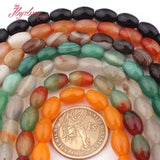 Natural Agates Beads Smooth Oval DIY Loose Beads For Jewelry Making 8x12mm
