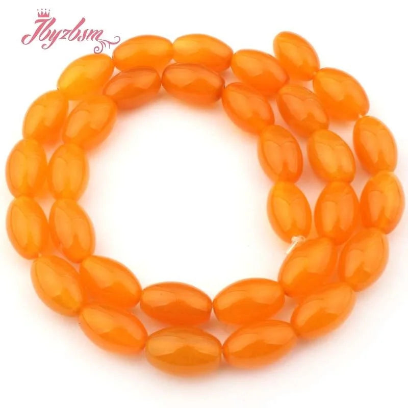 Natural Agates Beads Smooth Oval DIY Loose Beads For Jewelry Making 8x12mm