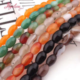 Natural Agates Beads Smooth Oval DIY Loose Beads For Jewelry Making 8x12mm