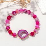 Red Agates Crystal Druzy Stone Bracelet Healing Bangle Jewelry