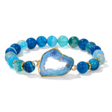 Red Agates Crystal Druzy Stone Bracelet Healing Bangle Jewelry
