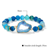 Red Agates Crystal Druzy Stone Bracelet Healing Bangle Jewelry