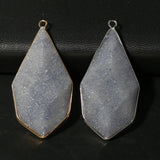 Agates Turquoises Rose Quartzs Faceted Pendant Charms for DIY Necklace