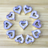 Natural Agates Heart-shaped DRUZY Pendant, DIY Jewelry Necklace Charm