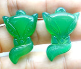 Natural Agates Purple Red Chalcedony Fox Pendant for DIY Jewelry Making 6pcs