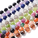 Natural Agates Tourmaline Stone Beads Olive Shape Faceted Spacer Beads