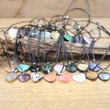 Natural Agate Turquoise Quartz Heart Pendant Crystal Necklace