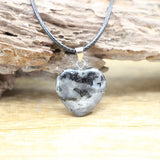 Natural Agate Turquoise Quartz Heart Pendant Crystal Necklace