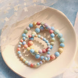 Alashan Rainbow Agates Stone Beads Bracelet DIY Jewelry Making
