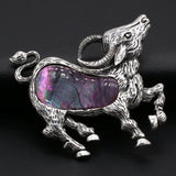 Animal Brooch Pin Sheep Shape Alloy Shell Jewelry Gift 50x56mm