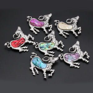 Animal Brooch Pin Sheep Shape Alloy Shell Jewelry Gift 50x56mm