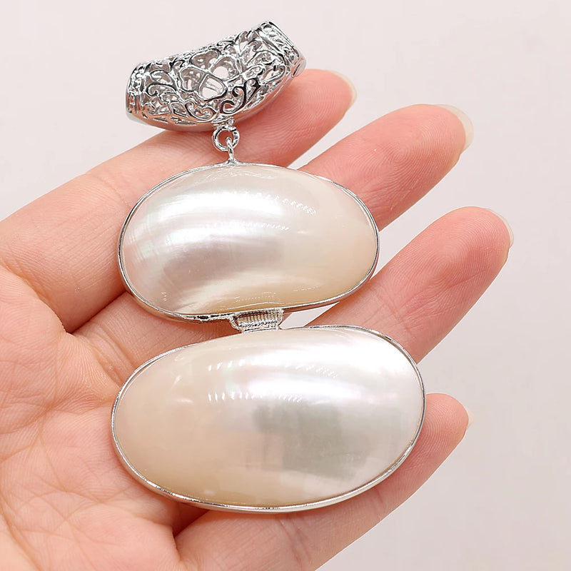 Shell Egg-shaped Pendant Crafts DIY Necklace Jewelry