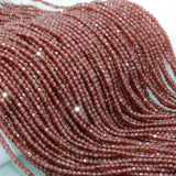 Natural Almandine Garnet Edge Faceted Cube Beads 2.5mm