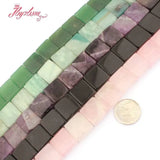 Amazonite Amethyst Quartz Agates Square Stone DIY Beads Strand 15 Inch
