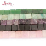 Amazonite Amethyst Quartz Agates Square Stone DIY Beads Strand 15 Inch
