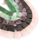 Amazonite Amethyst Quartz Agates Square Stone DIY Beads Strand 15 Inch