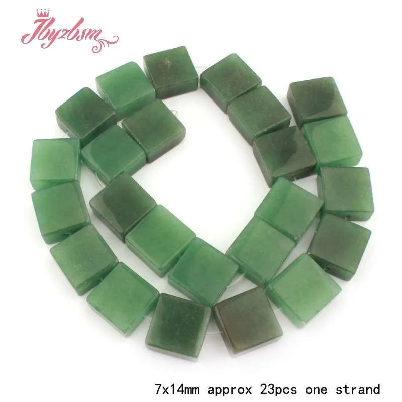 Amazonite Amethyst Quartz Agates Square Stone DIY Beads Strand 15 Inch