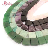 Amazonite Amethyst Quartz Agates Square Stone DIY Beads Strand 15 Inch