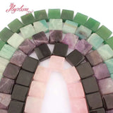 Amazonite Amethyst Quartz Agates Square Stone DIY Beads Strand 15 Inch