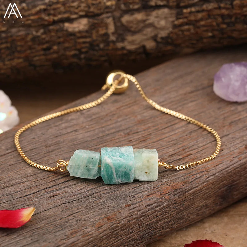Amazonite Apatite Stone Amethysts Citrines Quartz Bracelet
