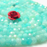 Natural Amazonite Faceted Rondelle Loose Beads Gemstone Semi Precious Stone