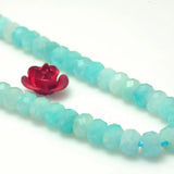 Natural Amazonite Faceted Rondelle Loose Beads Gemstone Semi Precious Stone