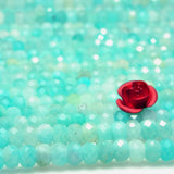Natural Amazonite Faceted Rondelle Loose Beads Gemstone Semi Precious Stone