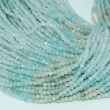 Natural Amazonite Faceted Round Beads 3mm
