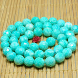 Natural Amazonite Faceted Round Beads Gemstone Bracelet Necklace Diy Jewelry