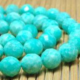 Natural Amazonite Faceted Round Beads Gemstone Bracelet Necklace Diy Jewelry