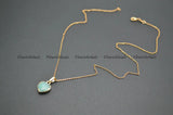 Amazonite Faceted Stone Heart Pendant Necklace