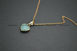 Amazonite Faceted Stone Heart Pendant Necklace