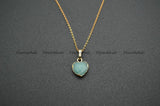 Amazonite Faceted Stone Heart Pendant Necklace