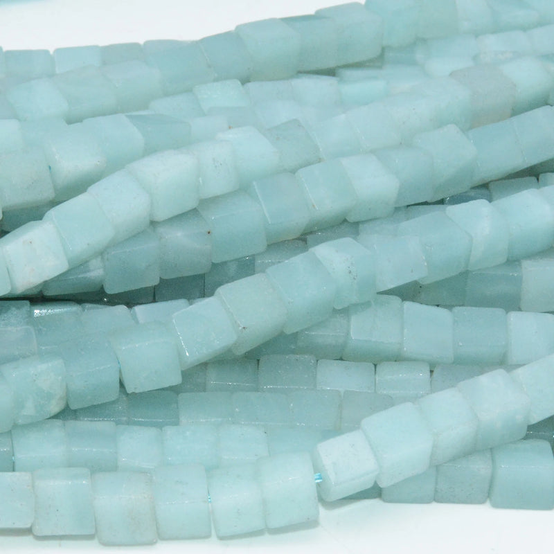 Natural Amazonite Cube Beads 5mm-6mm