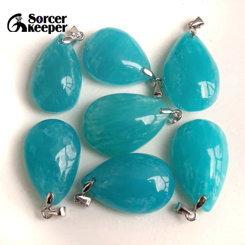 Amazonite Gemstone Pendant 925 Silver DIY Charm Necklace Earring Jewelry 1PC