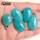 Amazonite Gemstone Pendant 925 Silver DIY Charm Necklace Earring Jewelry 1PC