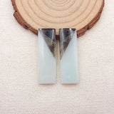 Amazonite Labradorite Obsidian Intarsia Earrings 35x11mm