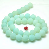 Natural Amazonite Matte Round Loose Beads Gemstone Semi Precious Stone Bracelet