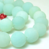 Natural Amazonite Matte Round Loose Beads Gemstone Semi Precious Stone Bracelet