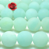 Natural Amazonite Matte Round Loose Beads Gemstone Semi Precious Stone Bracelet