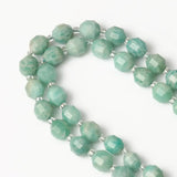 Amazonite 8mm Faceted Olive Shape Loose Stone Beads 7.5inch