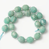 Amazonite 8mm Faceted Olive Shape Loose Stone Beads 7.5inch