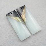 Natural Amazonite Obsidian Labradorite Gemstone Earrings 37x19x4mm